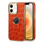 Denior Crocodile Texture Genuine Leather Electroplating Phone Case