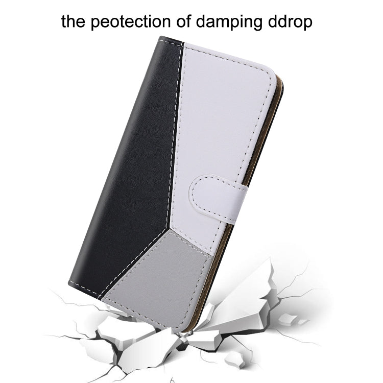 Tricolor Stitching Horizontal Flip Leather Phone Case
