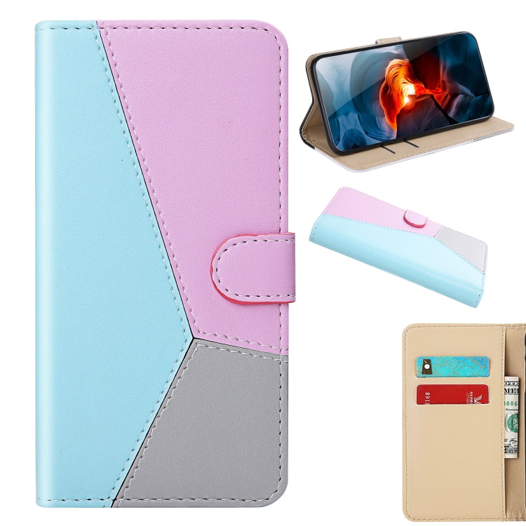 Tricolor Stitching Horizontal Flip Leather Phone Case