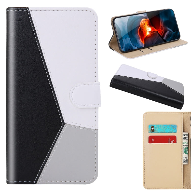 Tricolor Stitching Horizontal Flip Leather Phone Case