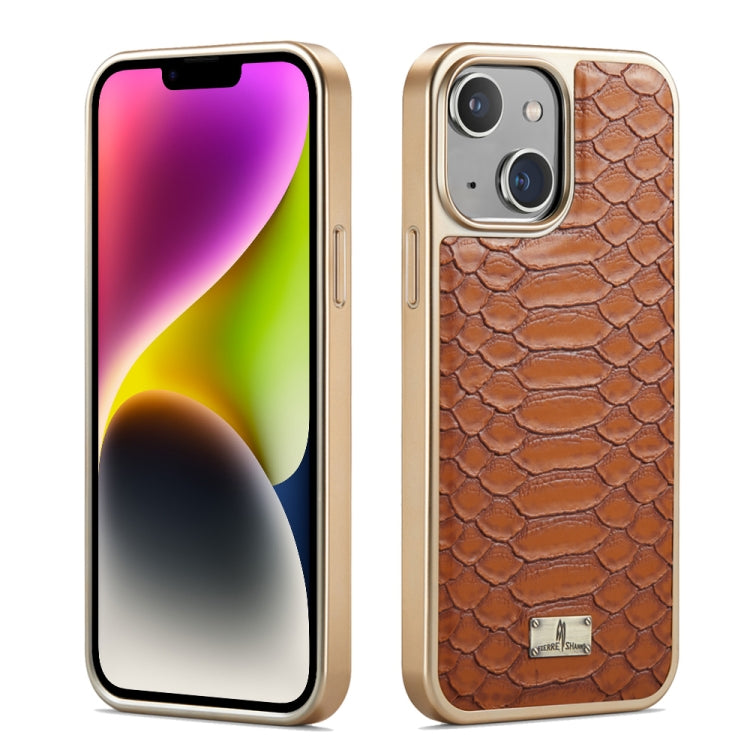 Fierre Shann Python Texture Electroplating PU Phone Case