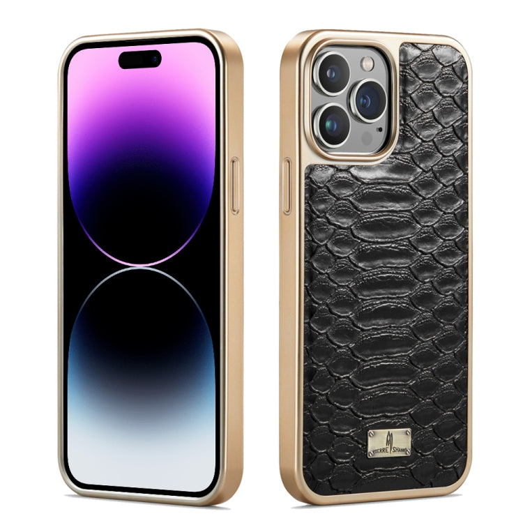 Fierre Shann Python Texture Electroplating PU Phone Case