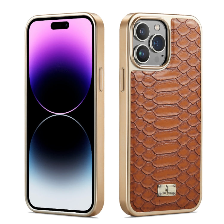 Fierre Shann Python Texture Electroplating PU Phone Case