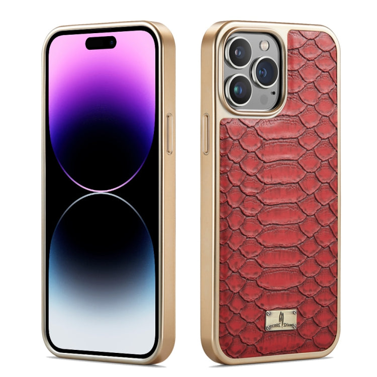 Fierre Shann Python Texture Electroplating PU Phone Case