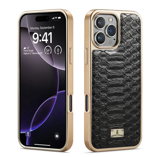 Fierre Shann Python Texture Electroplating PU Phone Case