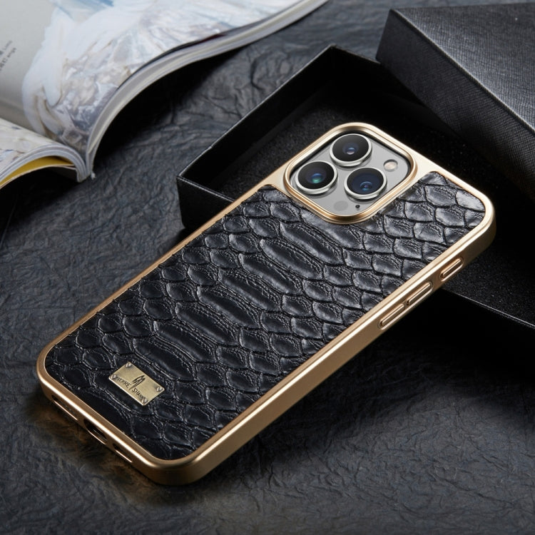 Fierre Shann Python Texture Electroplating PU Phone Case