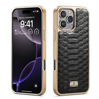 Fierre Shann Python Texture Electroplating PU Phone Case