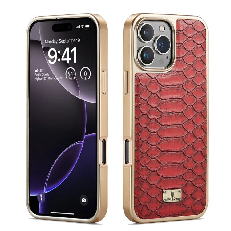 Fierre Shann Python Texture Electroplating PU Phone Case