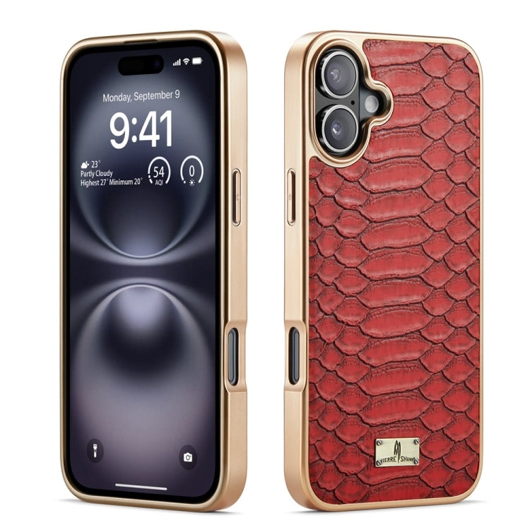 Fierre Shann Python Texture Electroplating PU Phone Case