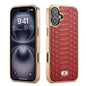 Fierre Shann Python Texture Electroplating PU Phone Case