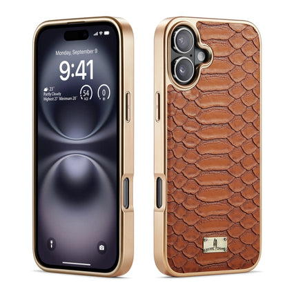 Fierre Shann Python Texture Electroplating PU Phone Case