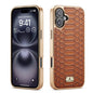 Fierre Shann Python Texture Electroplating PU Phone Case
