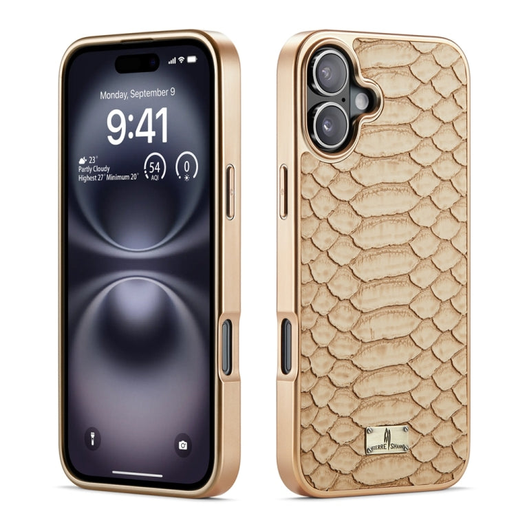 Fierre Shann Python Texture Electroplating PU Phone Case