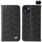 Fierre Shann Crocodile Texture Magnetic Genuine Leather Phone Case