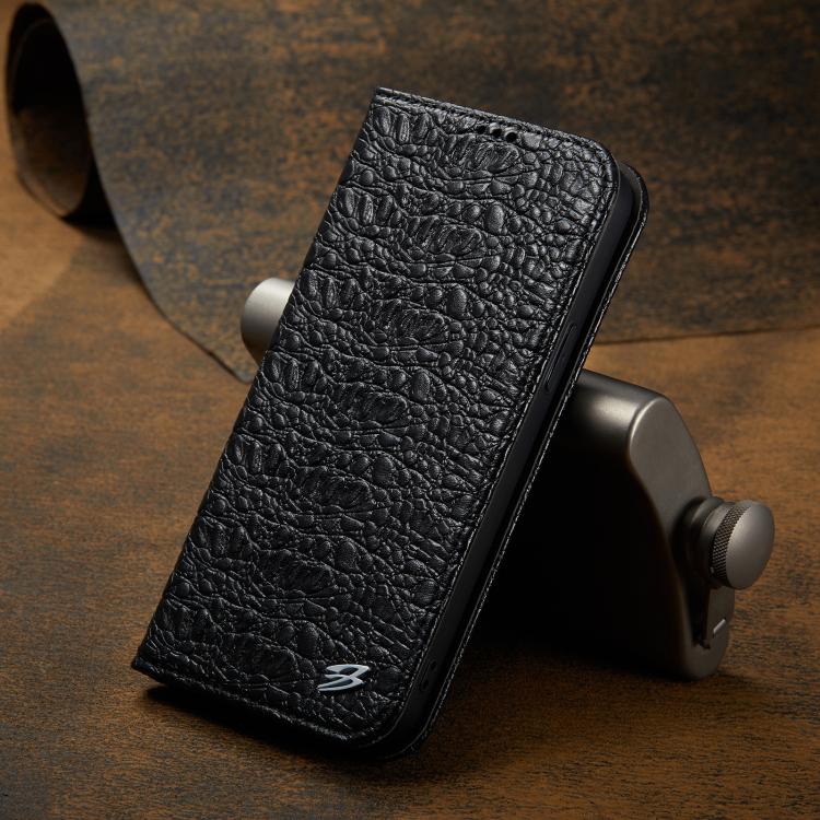Fierre Shann Crocodile Texture Magnetic Genuine Leather Phone Case