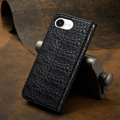 Fierre Shann Crocodile Texture Magnetic Genuine Leather Phone Case