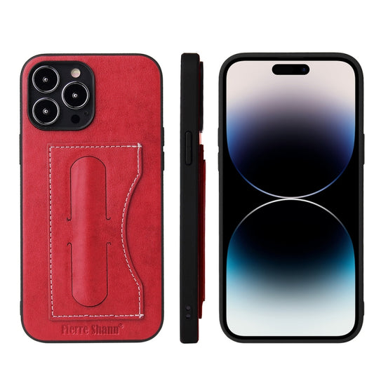 Fierre Shann Holder Back Cover PU Phone Case
