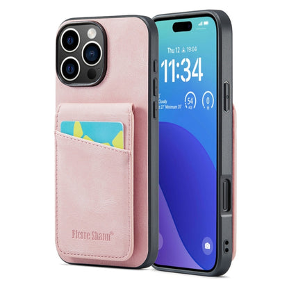 Fierre Shann Crazy Horse Card Holder Back Cover PU Phone Case