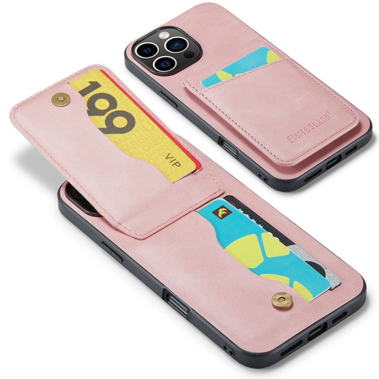 Fierre Shann Crazy Horse Card Holder Back Cover PU Phone Case