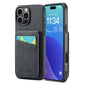 Fierre Shann Crazy Horse Card Holder Back Cover PU Phone Case