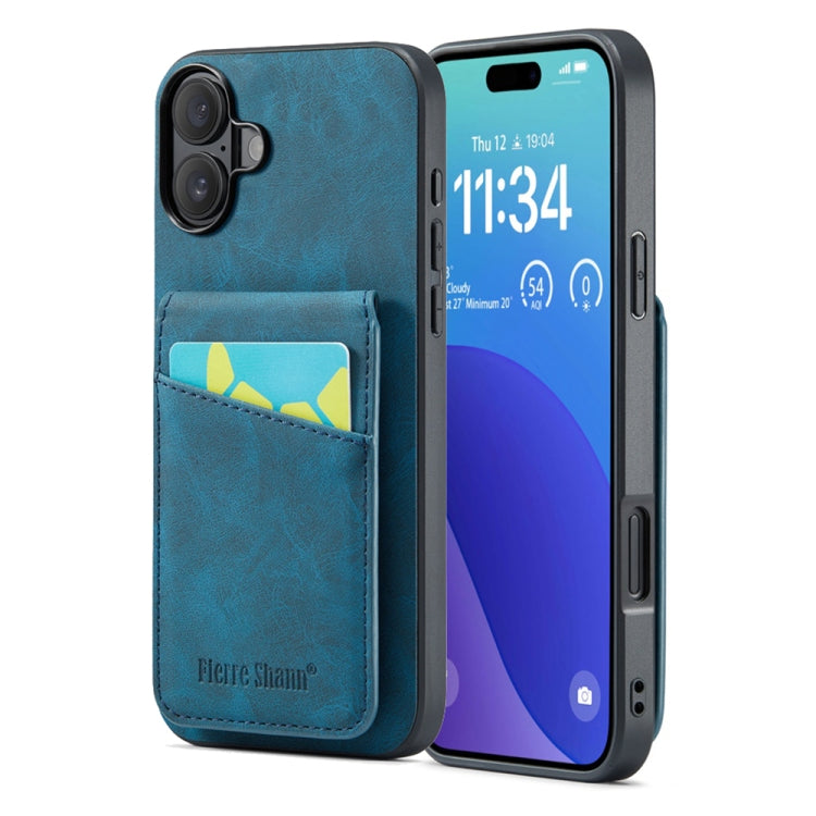 Fierre Shann Crazy Horse Card Holder Back Cover PU Phone Case