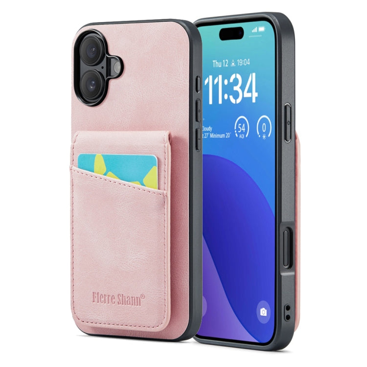 Fierre Shann Crazy Horse Card Holder Back Cover PU Phone Case