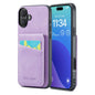 Fierre Shann Crazy Horse Card Holder Back Cover PU Phone Case