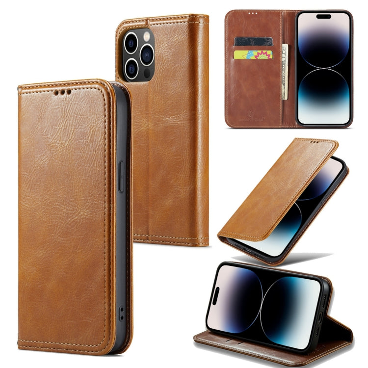 Fierre Shann Vintage Bark Texture Wallet Leather Phone Case