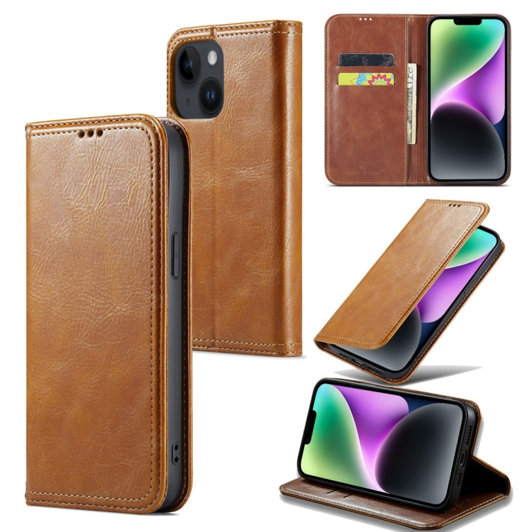 Fierre Shann Vintage Bark Texture Wallet Leather Phone Case