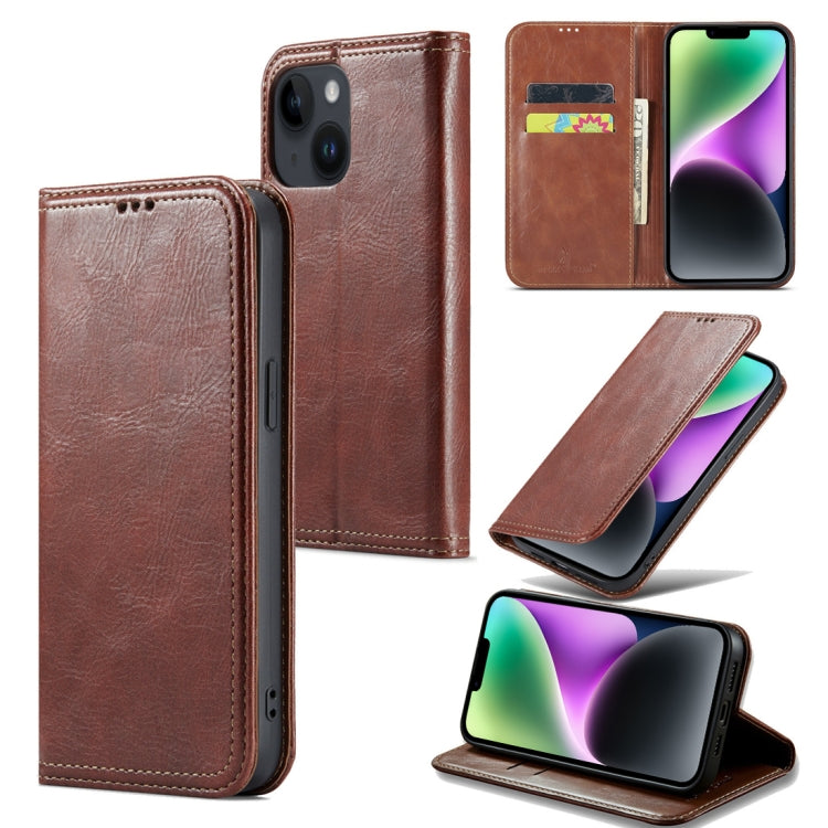 Fierre Shann Vintage Bark Texture Wallet Leather Phone Case