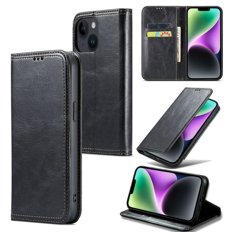 Fierre Shann Vintage Bark Texture Wallet Leather Phone Case