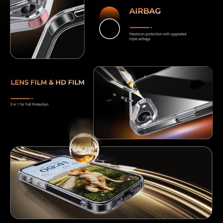 iPAKY Crystal Clear Series Shockproof PC + TPU Protective Phone Case
