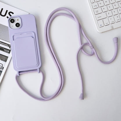 Crossbody Lanyard Elastic Silicone Card Holder Phone Case