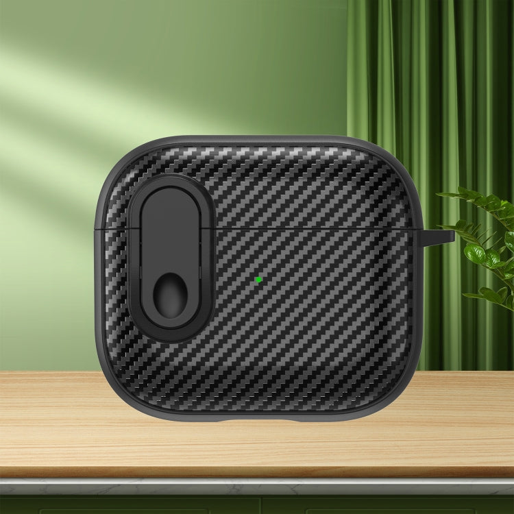 Carbon Fiber Texture Wireless Earphones Case with Security Lock