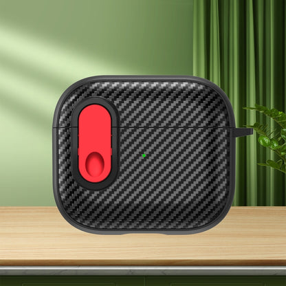 Carbon Fiber Texture Wireless Earphones Case with Security Lock