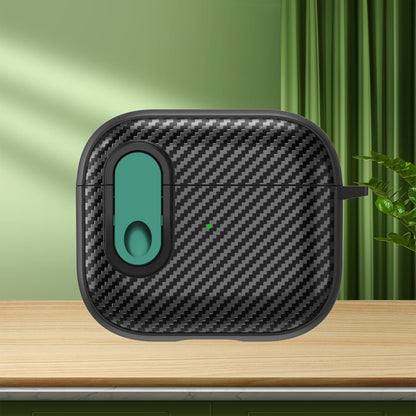 Carbon Fiber Texture Wireless Earphones Case with Security Lock