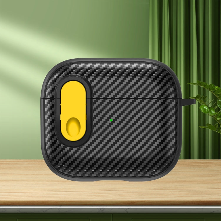 Carbon Fiber Texture Wireless Earphones Case with Security Lock