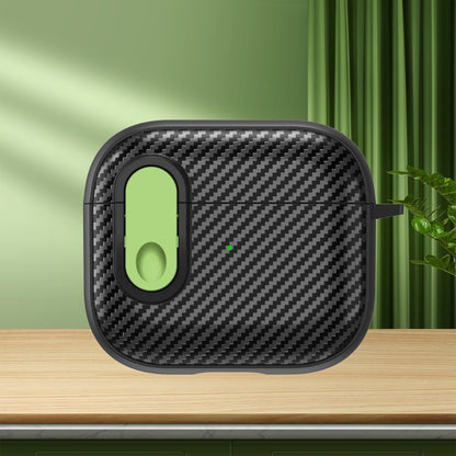 Carbon Fiber Texture Wireless Earphones Case with Security Lock