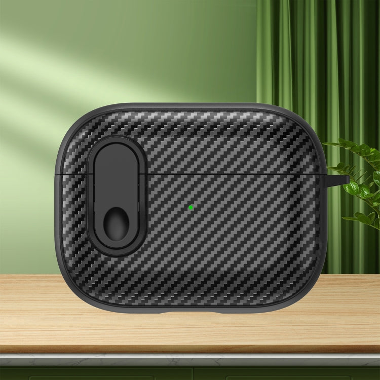 Carbon Fiber Texture Wireless Earphones Case with Security Lock