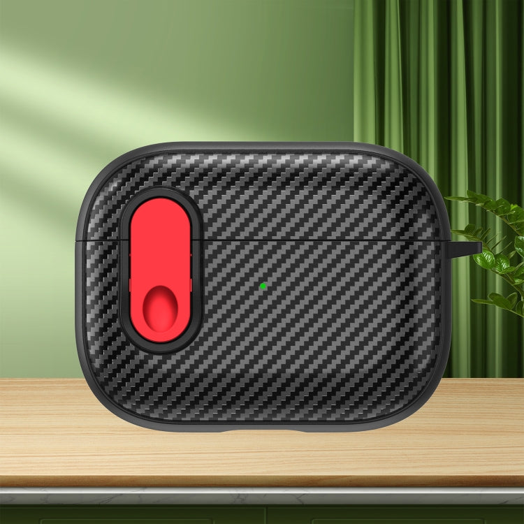 Carbon Fiber Texture Wireless Earphones Case with Security Lock