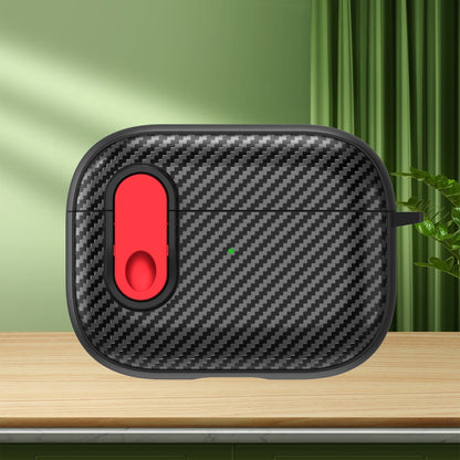Carbon Fiber Texture Wireless Earphones Case with Security Lock