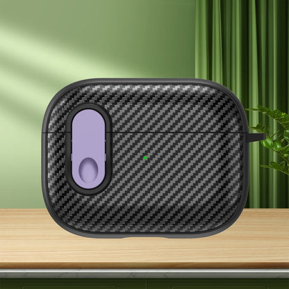 Carbon Fiber Texture Wireless Earphones Case with Security Lock