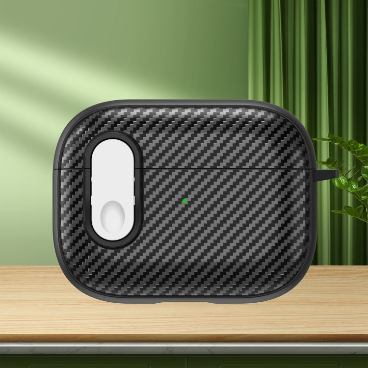 Carbon Fiber Texture Wireless Earphones Case with Security Lock