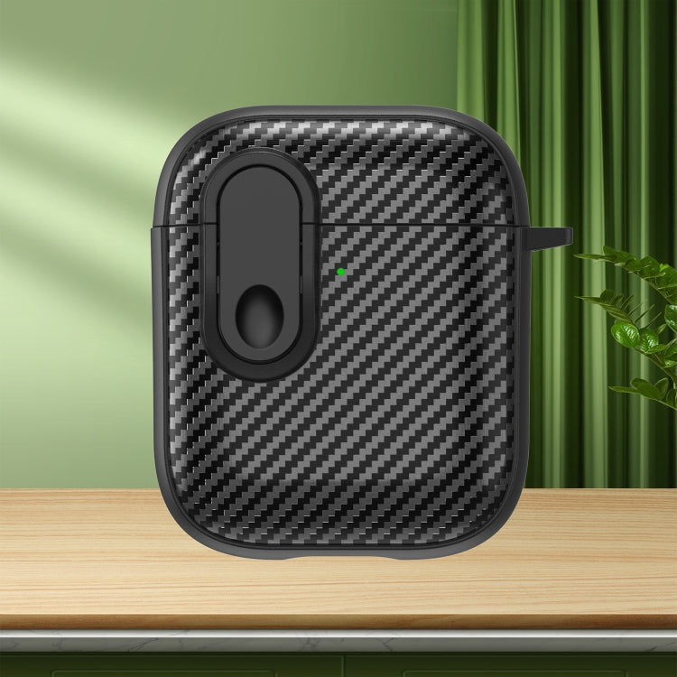 Carbon Fiber Texture Wireless Earphones Case with Security Lock