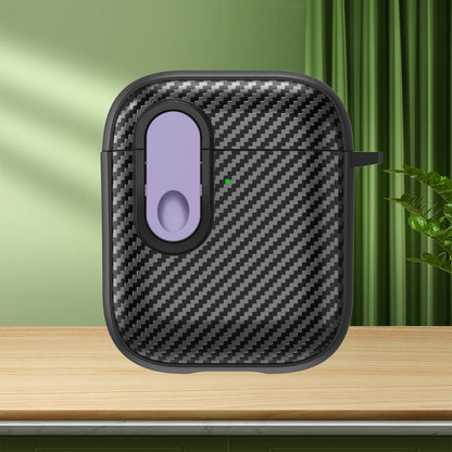 Carbon Fiber Texture Wireless Earphones Case with Security Lock