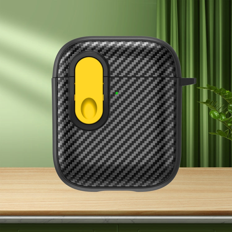 Carbon Fiber Texture Wireless Earphones Case with Security Lock