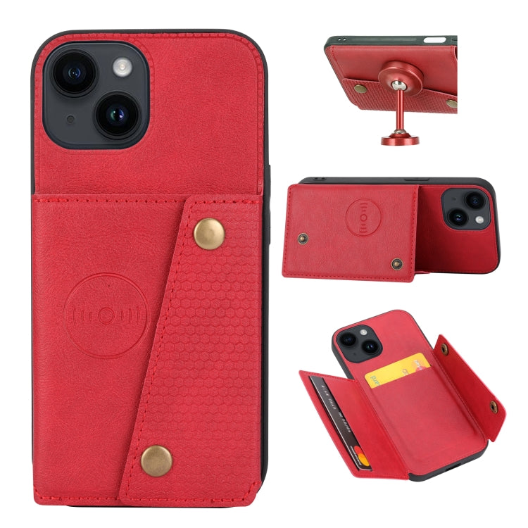 Double Buckle Card Slots PU + TPU Phone Case