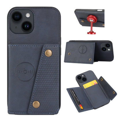 Double Buckle Card Slots PU + TPU Phone Case