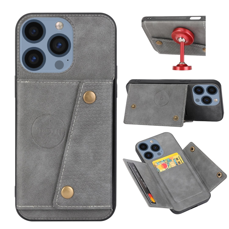 Double Buckle Card Slots PU + TPU Phone Case