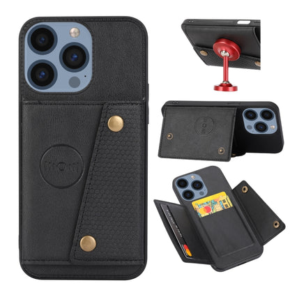 Double Buckle Card Slots PU + TPU Phone Case